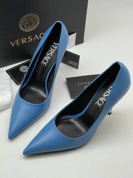 Туфли Versace женский кожа бирюзовый 97428-3