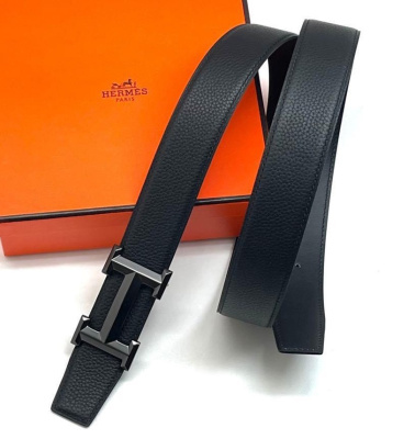 Мужской ремень Hermès мужской кожа черный 108477