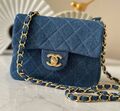 Сумка Chanel женский джинса синий 195089-1