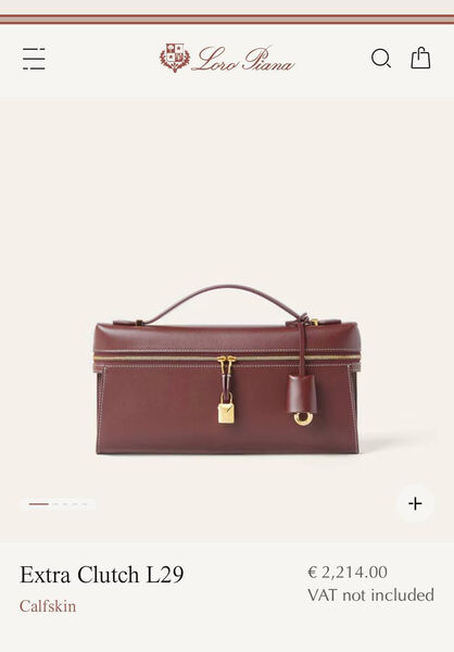 Клатч Loro Piana Extra Large 29 женский кожа бордовый 201227-2