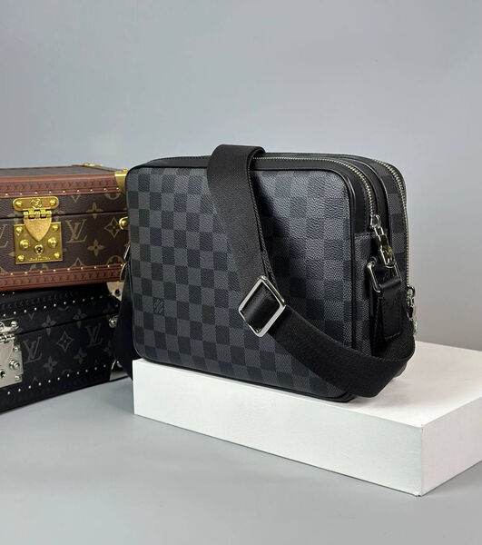 Мужская сумка мессенджер Louis Vuitton мужской кожа черный 172610-5