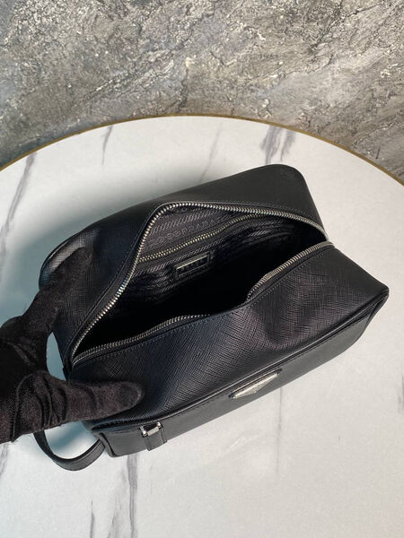 Мужской несессер космктичка Prada мужской кожа черный 171176-5
