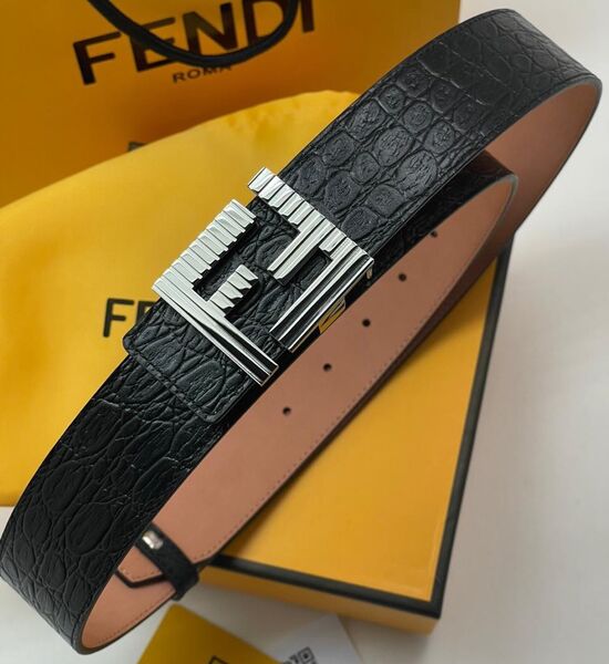 Мужской ремень Fendi мужской кожа черный 108719