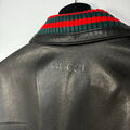 Мужская куртка Gucci мужской кожа черный 160015-3