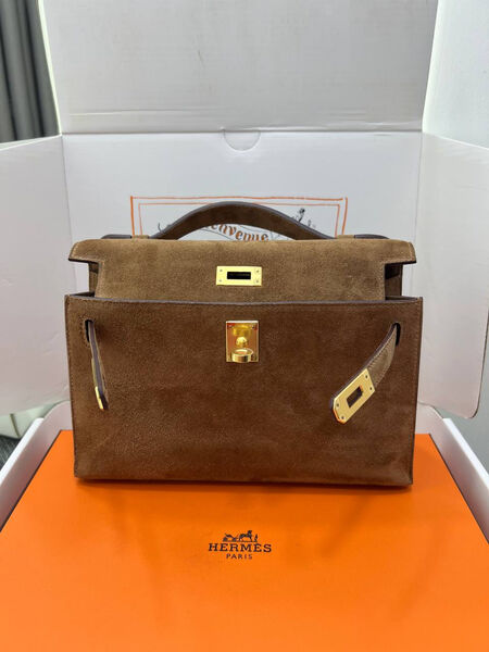Сумка Hermèskelly Pochette женский замша 155745-3