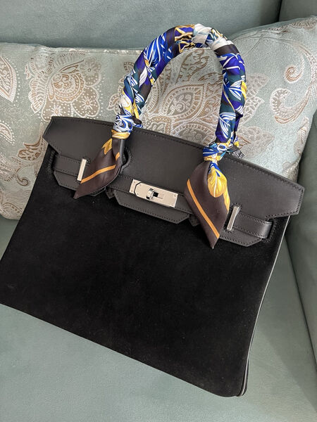 Сумка Hermès Birkin 30 женский замша черный 140089-4
