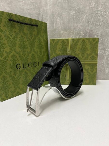 Мужской ремень Gucci мужской кожа черный m7052410-1-2