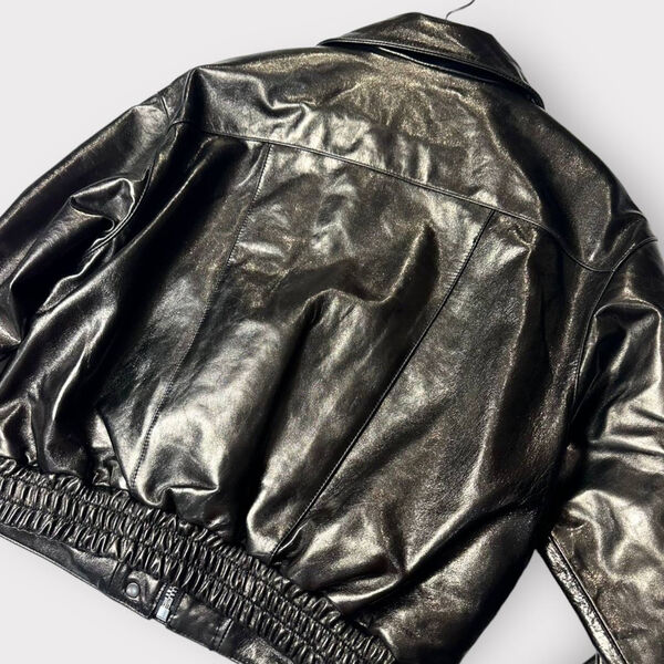 Куртка Saint Laurent женский кожа черный 159649-2