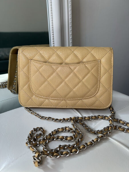 Сумка Chanel Mini женский кожа бежевый 143076-2