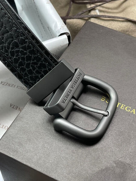 Мужской ремень Bottega Veneta мужской кожа черный 115821-3