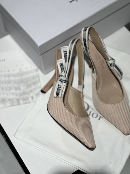 Туфли Christian Dior женский ткань бежевый 79791-2