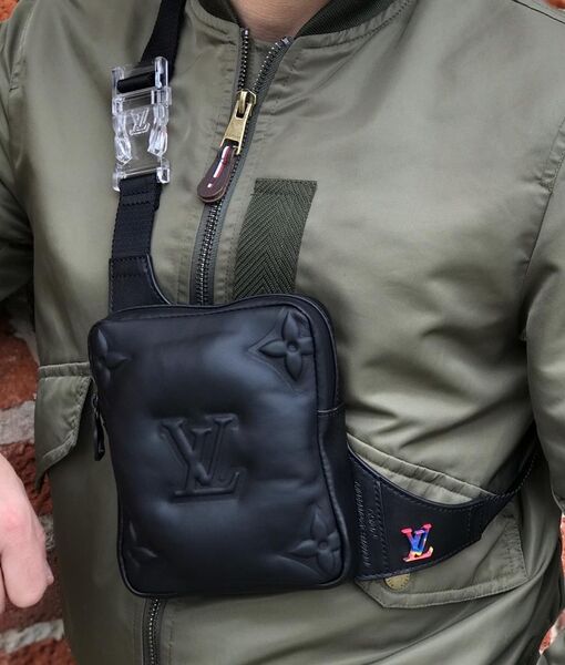 Мужская сумка слинг Louis Vuitton мужской кожа черный 70858