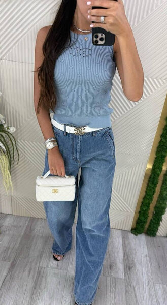Майка Chanel женский бирюзовый 181138-4