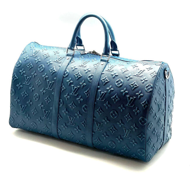 Дорожная сумка Louis Vuitton мужской кожа синий 19228-3