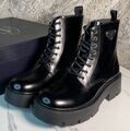 Мужские ботинки Prada мужской кожа страуса черный,серебристый 169285
