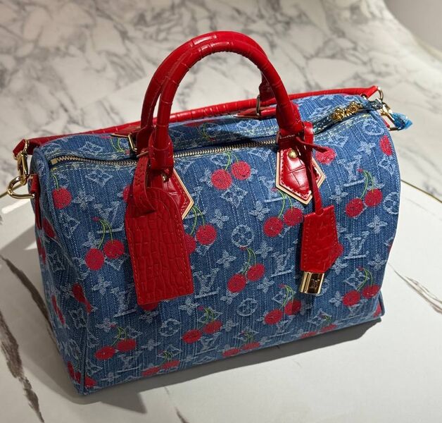 Сумка Louis Vuitton женский джинса синий 195689
