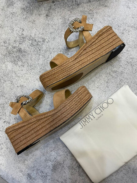 Босоножки Jimmy Choo женский замша бежевый 109195-3