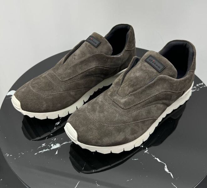 Мужские кроссовки Kiton мужской замша графитовый 190635