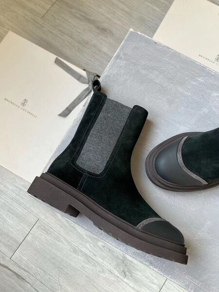 Ботинки Brunello Cucinelli женский замша черный 124090-2