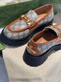 Лоферы Gucci женский текстиль графитовый 104897-3