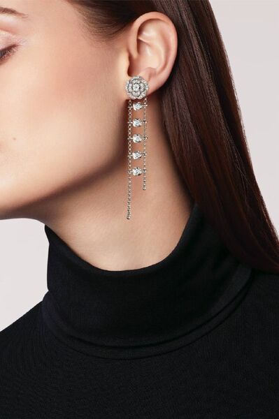 Серьги-трансформеры Chanel Camelia женский белое золото m5480502-1-2