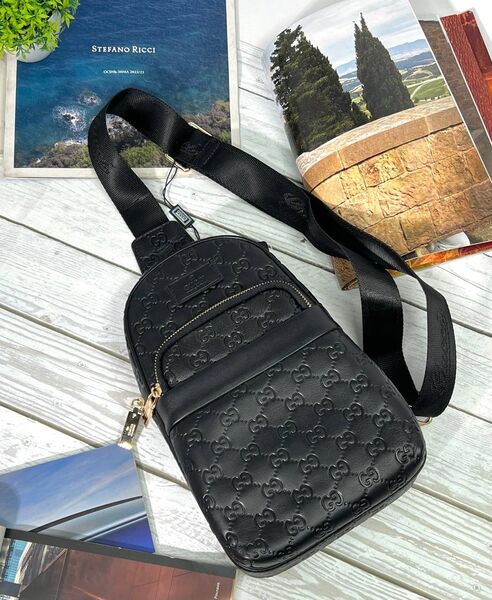Мужская сумка слинг Gucci мужской кожа черный 176230-2