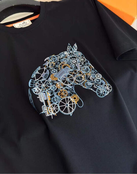 Мужская футболка Hermès мужской черный 190076-4