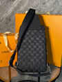 Мужская сумка слинг Louis Vuitton мужской кожа черный 170385-2