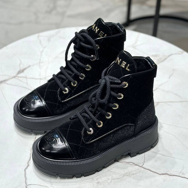 Ботинки Chanel женский замша черный 159793-5