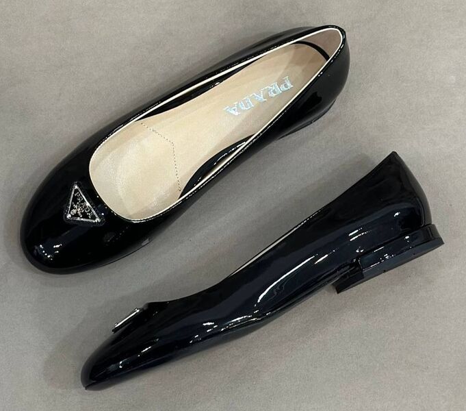 Балетки Prada женский кожа swift черный,коричневый 134881