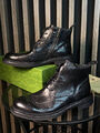 Мужские ботинки Gucci мужской кожа черный 131306-3