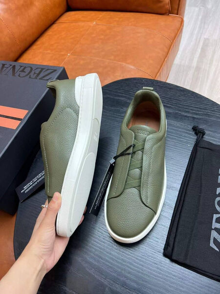 Мужские кеды Zegna мужской кожа болотный 165795-2