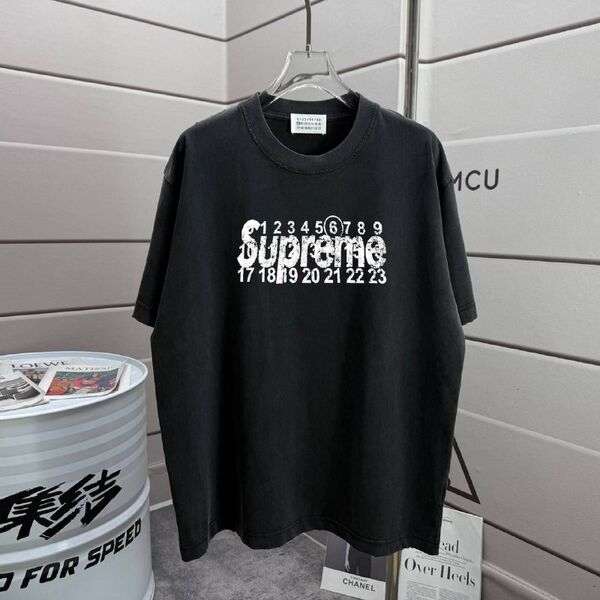 Мужская футболка Supreme x Maison Margiela женский хлопок черный s6712665-1