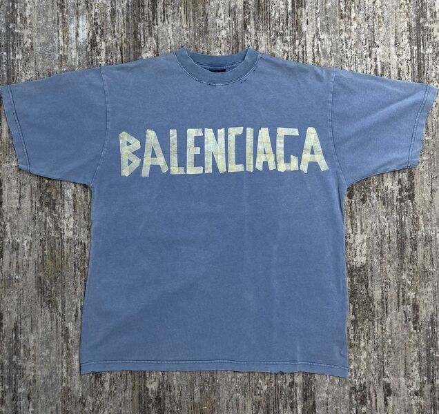 Мужская футболка Balenciaga мужской бирюзовый 143824