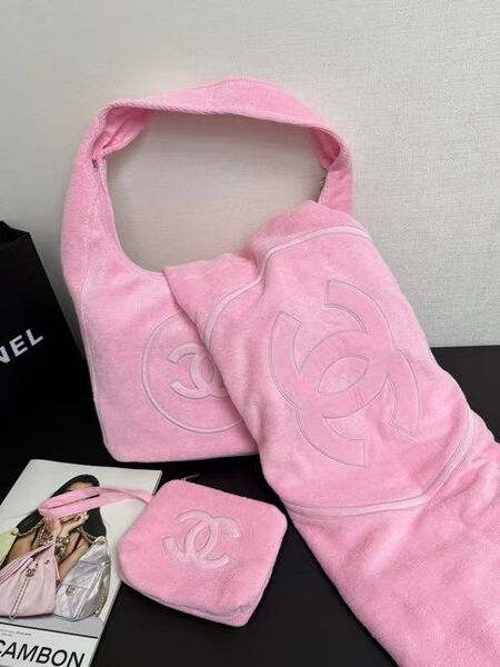 Сумка Chanel женский текстиль розовый 193885-4