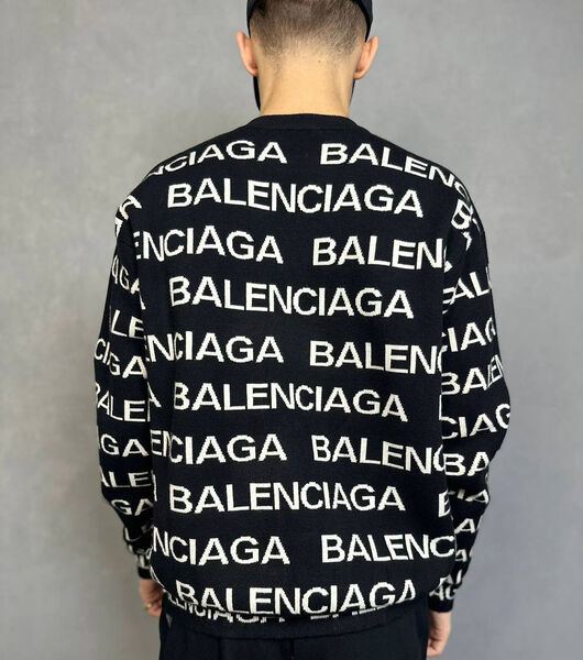 Мужской свитер Balenciaga мужской вязаная ткань черный 130942-2