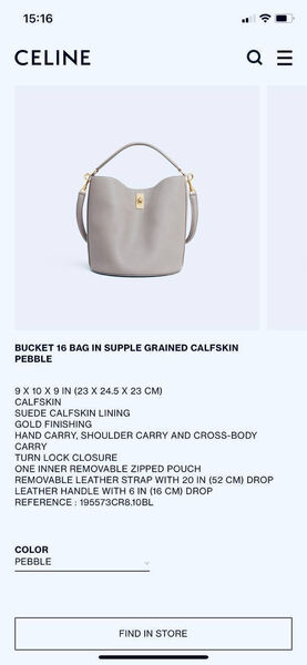 Сумка Celine женский кожа графитовый 179693-4