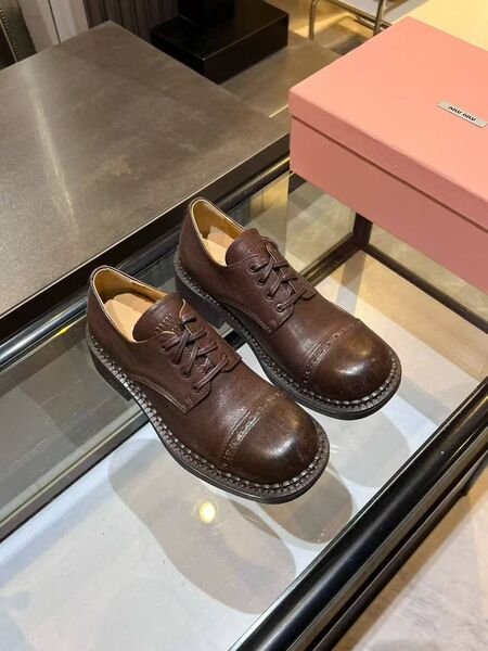 Женские дерби Miu Miu женский кожа коричневый h2150273-1