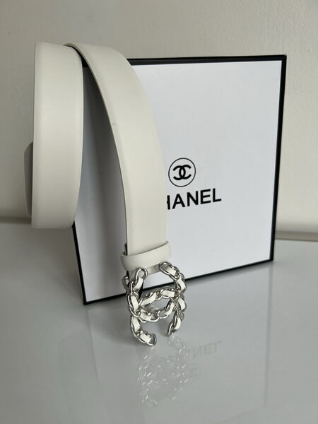 Женский ремень Chanel женский кожа белый 139132-2