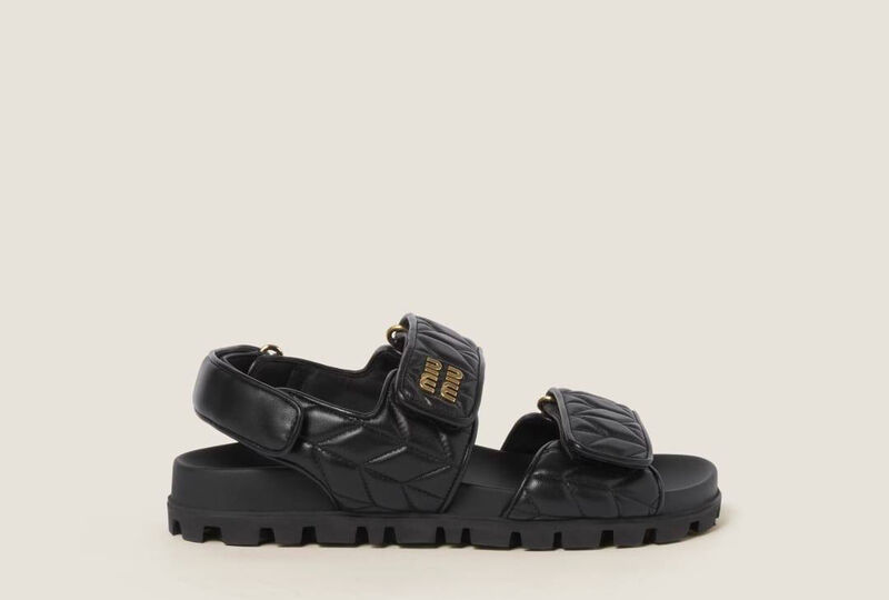 Сандалии Miu Miu женский кожа черный 146064-3