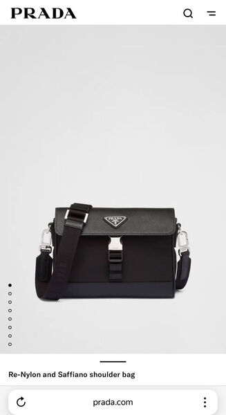 Мужская сумка мессенджер Prada мужской кожа черный 170415-6