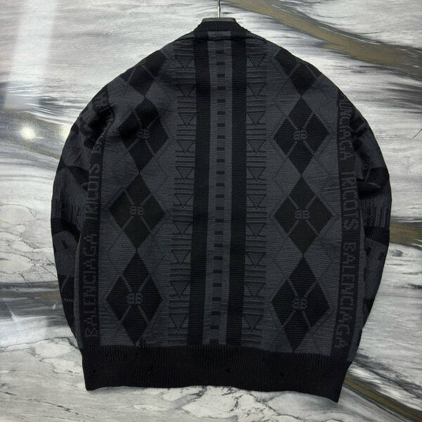 Мужской свитер Balenciaga мужской вязаная ткань графитовый 170757-2