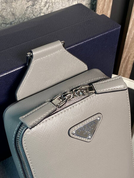 Мужская сумка слинг Prada мужской кожа графитовый 155495-3