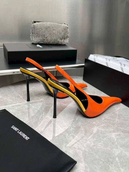 Женские туфли Saint Laurent женский кожа оранжевый z7940016-1-4