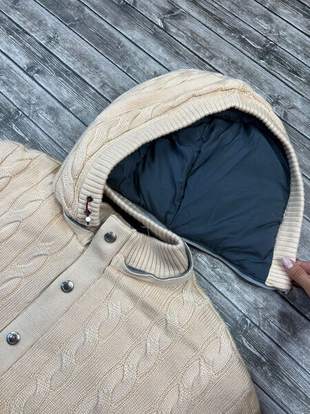 Мужской кардиган Brunello Cucinelli мужской вязаная ткань бежевый 105903-3