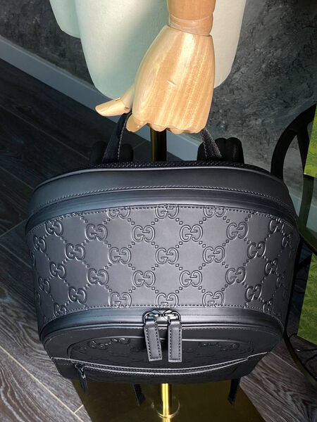 Мужской рюкзак Gucci мужской кожа черный 141873-7
