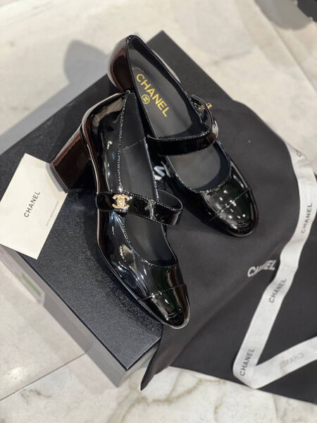 Туфли Chanel женский кожа черный 128598-4