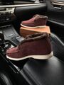 Мужские лоферы Loro Piana мужской бордовый 45065-5