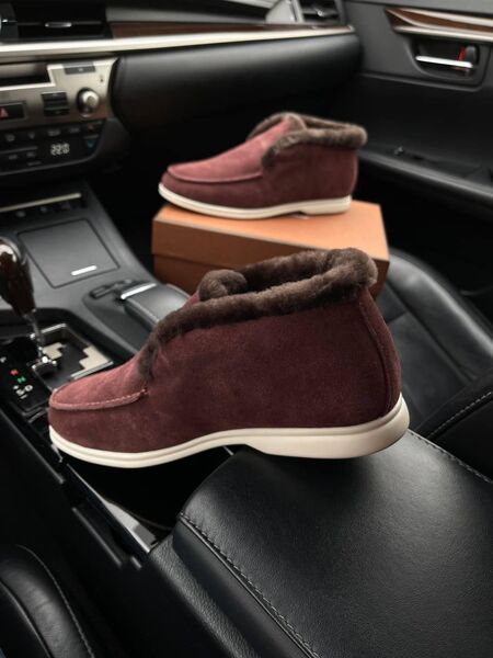 Мужские лоферы Loro Piana мужской бордовый 45065-5