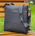 Мужская сумка мессенджер Burberry мужской кожа chèvre черный,белый 42931